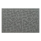 WaterHog Paws & Bones 2x3 in light grey, featuring a scattered design of animal paw prints and bones, on a white background.