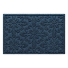 WaterHog Phoenix 2x3 indoor/outdoor doormat in navy blue, featuring a quad pedal floral design, displayed on a white background.