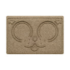 Overhead of a large WaterHog Puppy Face bowl mat with a light tan color and bi-level design.