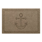 WaterHog Ship's Anchor all-weather doormat in light tan, featuring a raised anchor design in the center with a decorative rope like border, displayed on a white background.