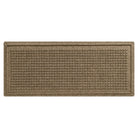 An authenitc WaterHog  Squares boot tray mat in a light tan bi-level surface with a uniform grid pattern.