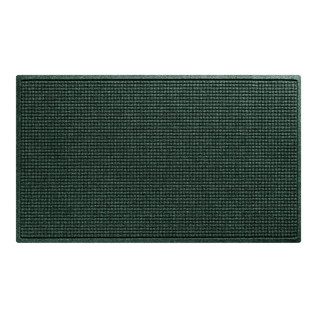 A genuine WaterHog 3x5 outdoor door mat with a deep green fade-resistant surface.