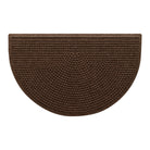 Squares WaterHog luxury half-round doormat with a dark earthy brown uniform grid design on a durable rubber backing.