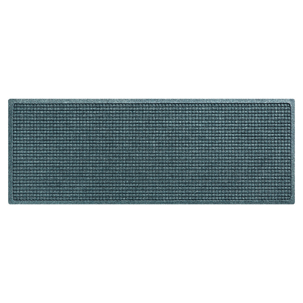 Beautiful long-lasting WaterHog runner mat in popular squares pattern in color bluestone perfect for indoors or outdoors.