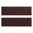 Set of two traditional WaterHog stair treads in classic squares design made of medium brown recycled PET and rubber backing.