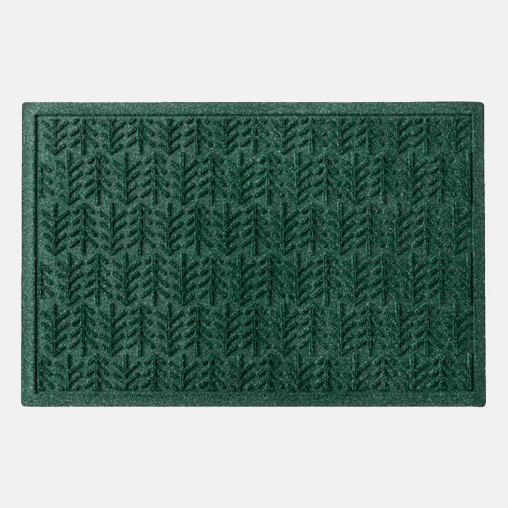Isolated overhead image of L.L. Bean's WaterHog exclusive mat Trees featured in the color evergreen.