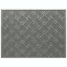 WaterHog Litter Box Mat is a durable litter trapping mat, made in the USA. A double-sized mat, shown in a medium grey color featuring a bi-level design and durable rubber backing to protect underlying floors. 