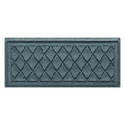 Overhead of an Argyle WaterHog indoor boot tray in a light blue/grey interlocking diamond pattern made on the long-lasting, eco-friendly surface.