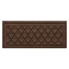 WaterHog Argyle indoor/outdoor modern boot tray mat with a dark earthy brown interlocking diamond design, all on rubber backing.