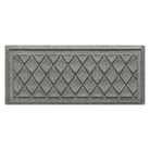 Overhead of a WaterHog Argyle luxury boot tray in a light grey interlocking diamond pattern, backed by Matterly's incredibly durable rubber backing.