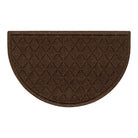 Argyle WaterHog luxury half-round doormat in a dark earthy brown, eco-friendly surface with an interlocking diamond design.