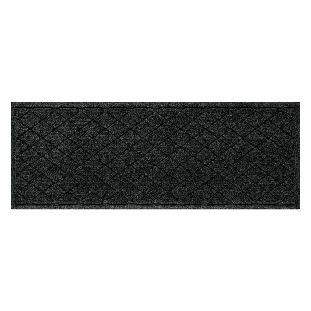 The classic WaterHog 2x5 indoor/outdoor runner with a deep grey interlocking diamond, bi-level design; an American-made mat!