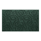 Boxwood WaterHog outdoor door mat in a deep green surface and curling botanical pattern, all backed by the incredible, durable rubber backing for maximum traction.