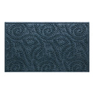 Boxwood WaterHog 3x5 outdoor door mat in a relaxed blue curling botanical pattern.