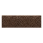 Authentic WaterHog 2.5x8 outdoor runner in a dark earthy brown surface and curling botanical pattern.