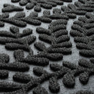 Close-up of WaterHog's the eco-friendly surface fibers made of various shades of grey to black, with hints of white fibers.