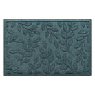 Beautiful eco-friendly WaterHog Doormat with blue/green botanical leaf pattern on a recycled PET surface. 