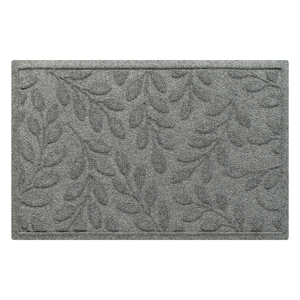 Incredible standard size WaterHog indoor/outdoor doormat with beautiful foliage pattern. Bi-level design perfect for scraping shoes and protecting floors. Made in the USA with eco-friendly materials. 