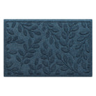 Beautiful navy blue standard WaterHog indoor/outdoor doormat with botanical leafy bi-level design perfect for front doors, or any room inside your home. 