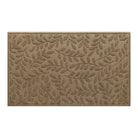 heavy duty beautiful WaterHog all-weather doormat in camel tan/beige color with leafy botanical bi-level pattern on recycled PET surface. 