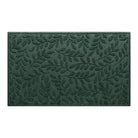 Long-lasting durable WaterHog doormat with botanical leafy patter on a PET bi-level surface in earthy green. 