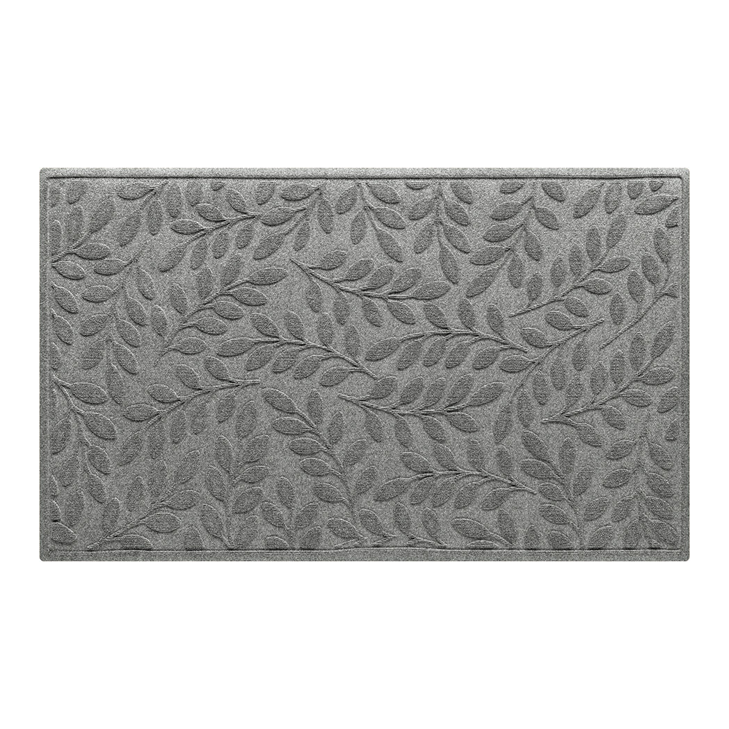 Medium all-weather WaterHog doormat with leafy bi-level design made in the USA with recycled PET surface and durable rubber backing. 