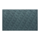 Premium WaterHog large outdoor doormat in a light blue/grey leaf petal design, fade-resistant, rugged surface.