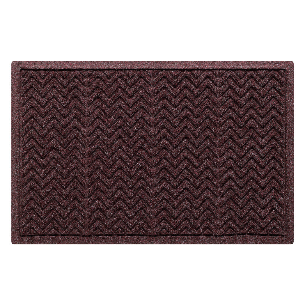 Classic WaterHog doormat with a zig-zag chevron pattern in a deep-wine color made in the USA perfect for all weather elements. 