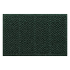 Rectangular standard WaterHog doormat in a deep green color with a textured zigzag pattern made from recycled materials and designed to trap dirt and moisture.