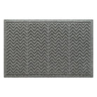 Standard WaterHog doormat in a medium grey color with a textured zigzag pattern made from recycled materials and designed to trap dirt and moisture. Made in the USA. 