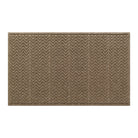 All-weather WaterHog doormat in a neutral brown or tan color with a bi-level zigzag or chevron pattern made of eco-friendly materials. 