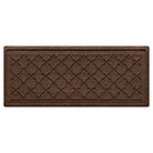 WaterHog Cordova indoor/outdoor modern boot tray with a dark earthy brown repeating quatrefoil, bi-level design.