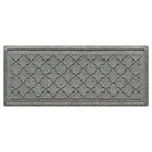 Overhead of a WaterHog Cordova luxury boot tray in a light grey repeating quatrefoil pattern.