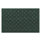 A genuine WaterHog 2x3 outdoor door mat with a deep green surface and repeating quatrefoil pattern.