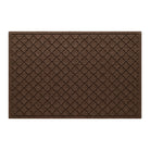 Cordova WaterHog 3x5 outdoor door mat in a dark earthy brown repeating quatrefoil and eco-friendly, durable surface.