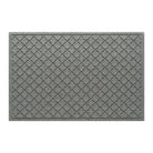 WaterHog 3x5 indoor/outdoor doormat in a light grey surface and repeating quatrefoil pattern.