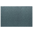 A Cordova WaterHog XL outdoor doormat in a light blue/grey repeating quatrefoil, bi-level design.