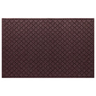 A Cordova WaterHog 4x6 all-weather door mat with a deep wine red repeating quatrefoil design.