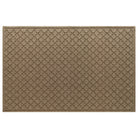 An OG WaterHog 4x6 indoor/outdoor doormat in a light tan repeating quatrefoil, bi-level design.