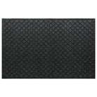 A Cordova WaterHog XL indoor/outdoor door mat with a deep grey repeating quatrefoil, bi-level design.