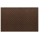 4x6 WaterHog Cordova outdoor doormat in a dark earthy brown repeating quatrefoil pattern.