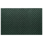 An extra large WaterHog premium door mat with a deep green repeating quatrefoil pattern.