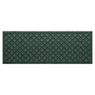 WaterHog small runner with a deep green surface and repeating quatrefoil pattern.