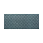 A premium WaterHog 3x7 runner mat in a light blue/grey repeating quatrefoil pattern.