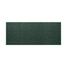 Genuine WaterHog outdoor medium runner with a deep green surface and repeating quatrefoil pattern.