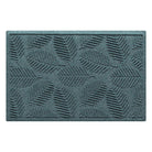 Premium WaterHog 2x3 outdoor doormat in a light blue/grey leafy design, stain-resistant surface, and durable rubber backing.