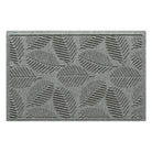 A WaterHog 2x3 indoor/outdoor luxury doormat in a light grey leafy design, and eco-friendly, durable surface.