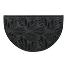 WaterHog Modern half-round doormat with a deep grey leafy design, fade-resistant surface, and durable rubber backing.