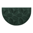 Genuine WaterHog indoor/outdoor half-round doormat with a deep green leafy design; an American-made mat.