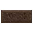 WaterHog Diamonds indoor/outdoor modern boot tray with a dark earthy brown crisscrossing linear, bi-level design.